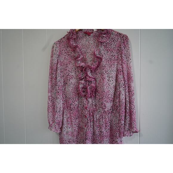 SUNNY LEIGH Petite Pink Polka Dot Blouse - Picture 1 of 5